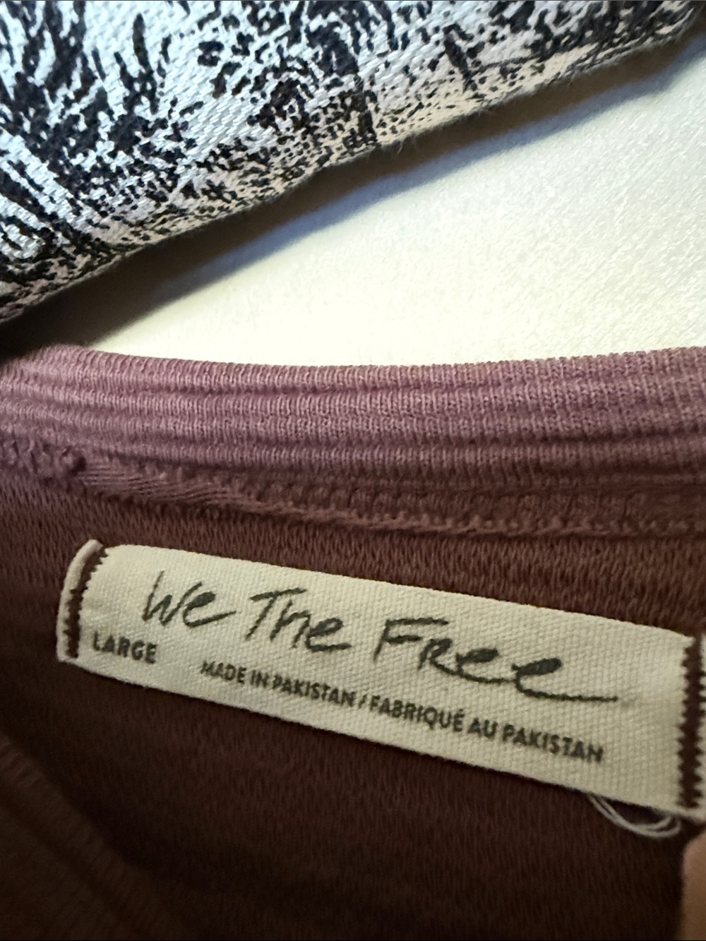 Free People We The Free Oversized Sweatshirt Long Sleeve Brown size Large - Picture 3 of 5